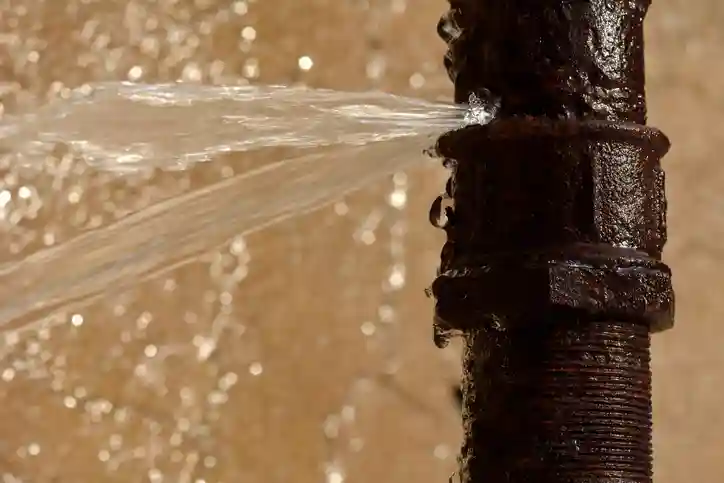 Mitarbeiter dokumentiert einen Wasserschaden für die Versicherung